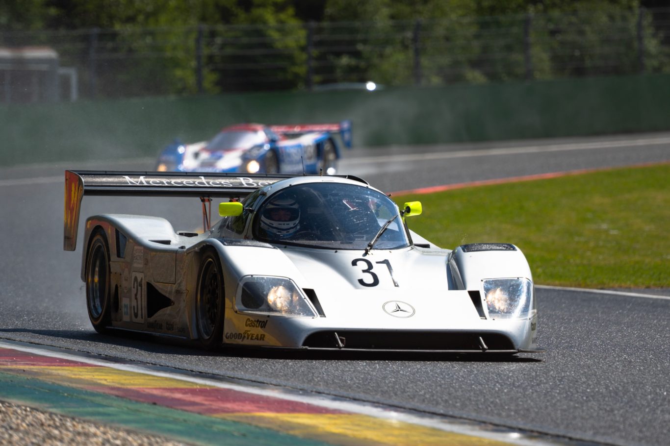 Group C Mercedes on a rainy Spa-Francorchamps